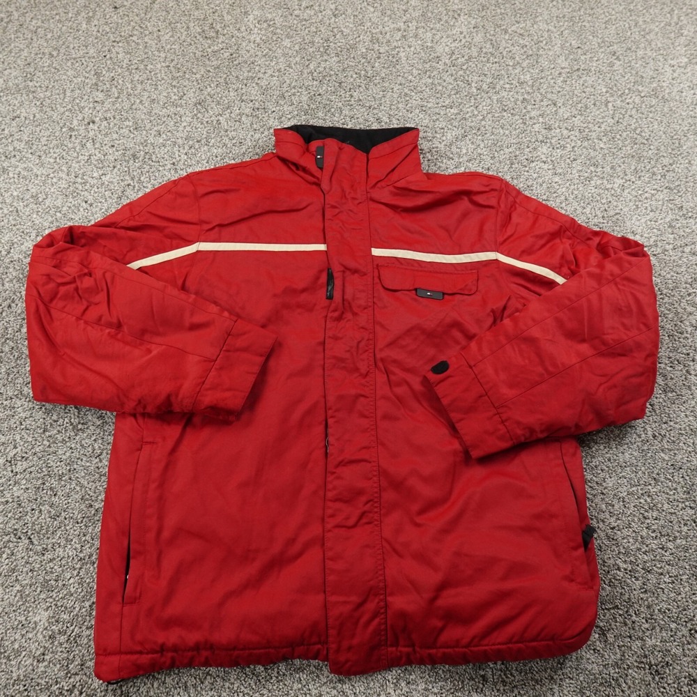 VTG Tommy Hilfiger Jacket Mens M Red Zip Windbreaker Bomber Coat Outdoor Y2K